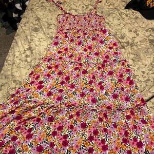 Draper James RSVP Floral Tiered Maxi Dress Spring Summer L